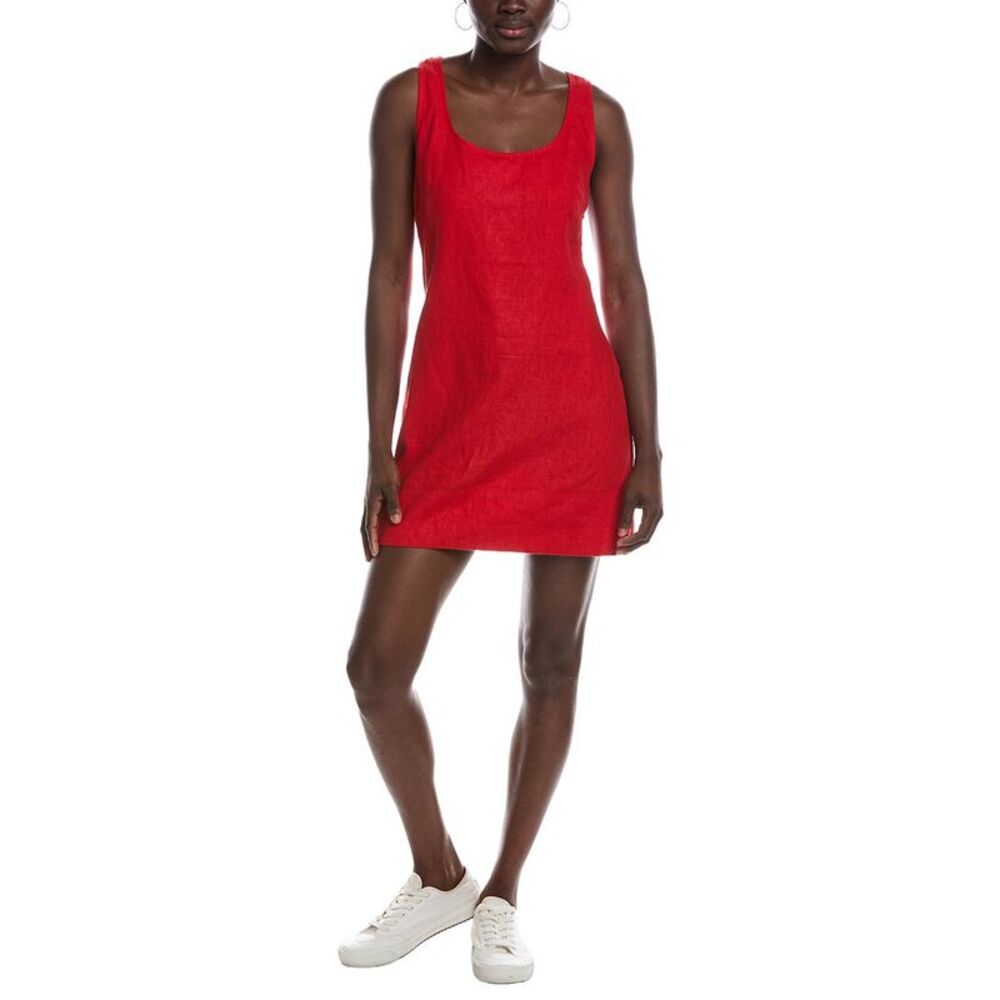 Madewell Womens  Solange Linen Mini Dress, Pink